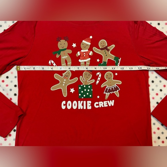 Sz Lrg 10/12 Red “Cookie Crew” Kids Shirt long sleeve - Picture 2 of 5